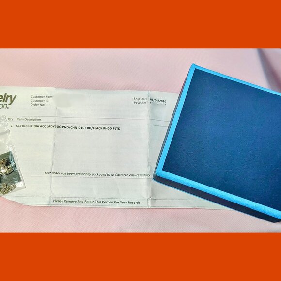 FAS 925 Sterling Silver Ladybug Necklace – Black Diamond Accent, NWT JTV w/ Box - Picture 8 of 8